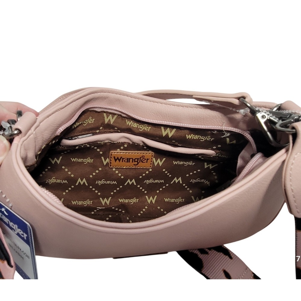 Wrangler Montana West Blush Pink Cow Print Hobo Bag New WGS206-198-PK-COW - Picture 4 of 6